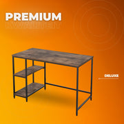 Bureau met open opbergplanken - Multifunctioneel schraagbureau voor thuiskantoor en studiowerkstation - Bruin - 120x60 cm