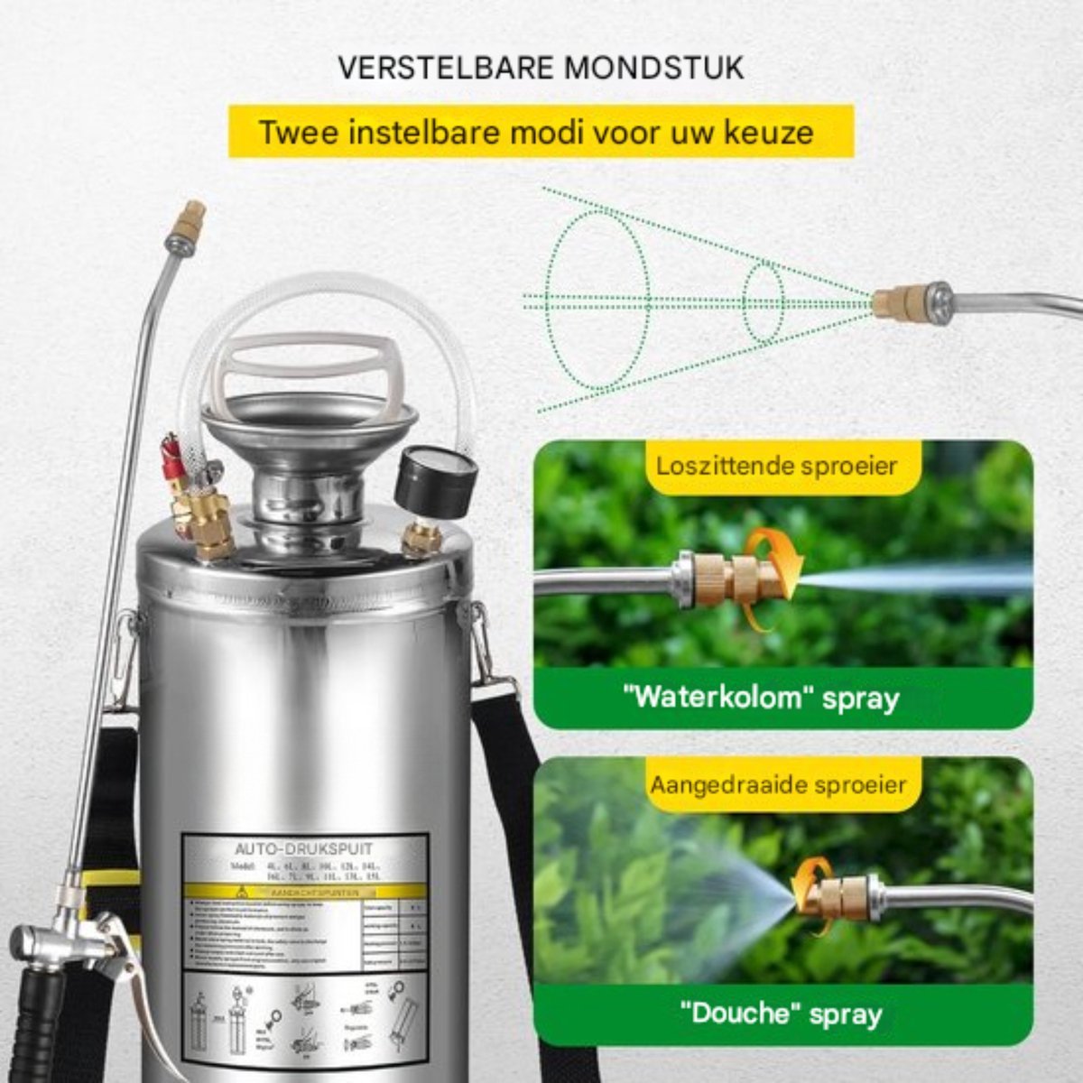 Happyment Tuinsproeier - Onkruidsproeier - 4L - Multifunctioneel - 2.5kg