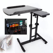 Mobiele Tattoo Werkbank - Werkstation - Tattootafel - Voor Tattoo Studio en Salon - In Hoogte Verstelbaar en Draagbaar Werkstation met Armsteun - Zwart