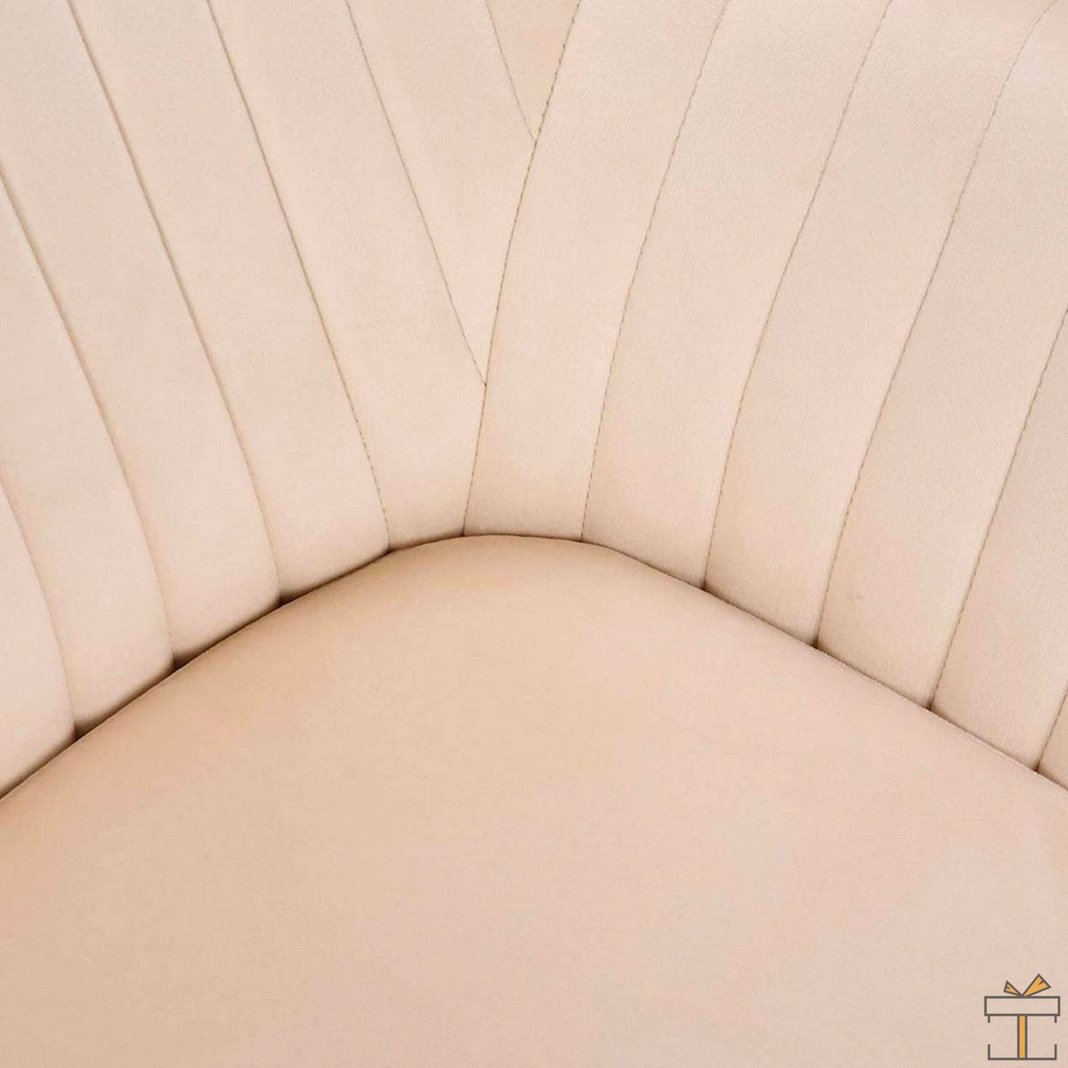 Happyment Eetkamerstoelen Creme Deluxe - Set van 4 - Woonkamerstoelen met rugleuning - Keukenstoelen - Fauteuil - Kuipstoel - Fluweel