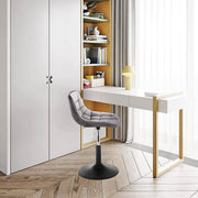 Barkruk Ohio Industrial Donkergrijs - Barkrukken set van 1 - Barstoel Kruk - Barstoelen met rugleuning - Keukenstoel - In hoogte verstelbaar - Velvet