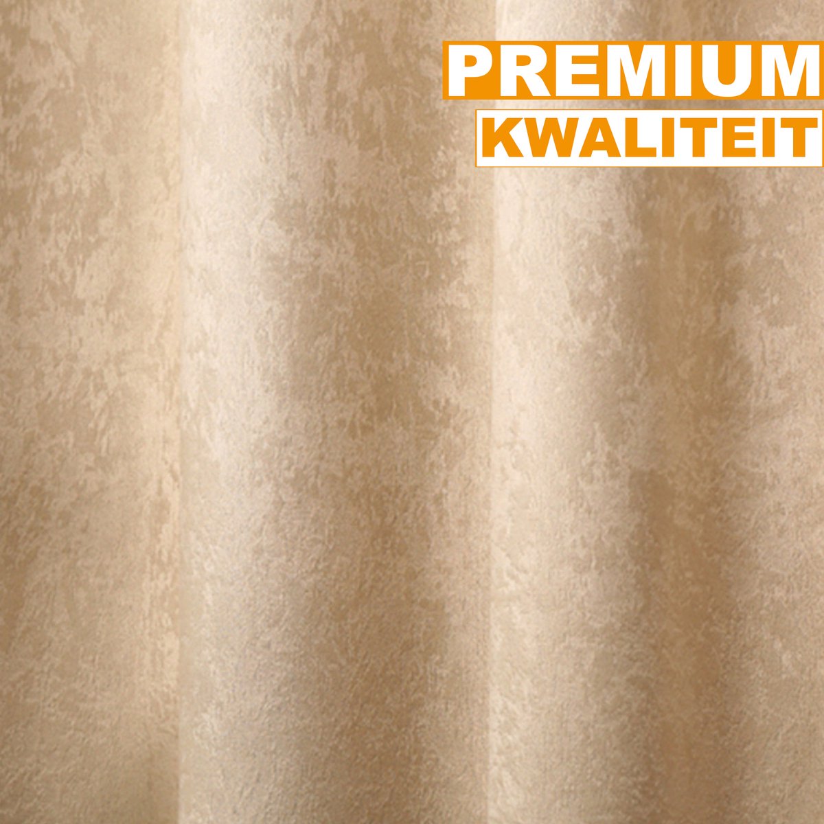 Happyment Gordijnen set deluxe met ruche - 2 stuks - Champagne 135x225cm - Verduisterend - Zwaar - met Plooiband - Fluweel - Thermisch - Isolerend