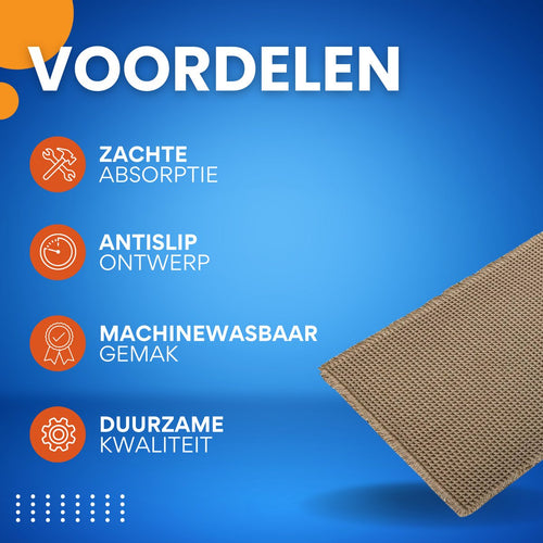 Badmat voor badkamer - Douchemat - Beige - 60x90cm - Absorberend & antislip - Boho stijl