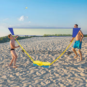Badmintonnet- Badmintonset - Badmintonrackets- Voor sport en recreatie - Compleet met rackets en shuttlecocks - Geel
