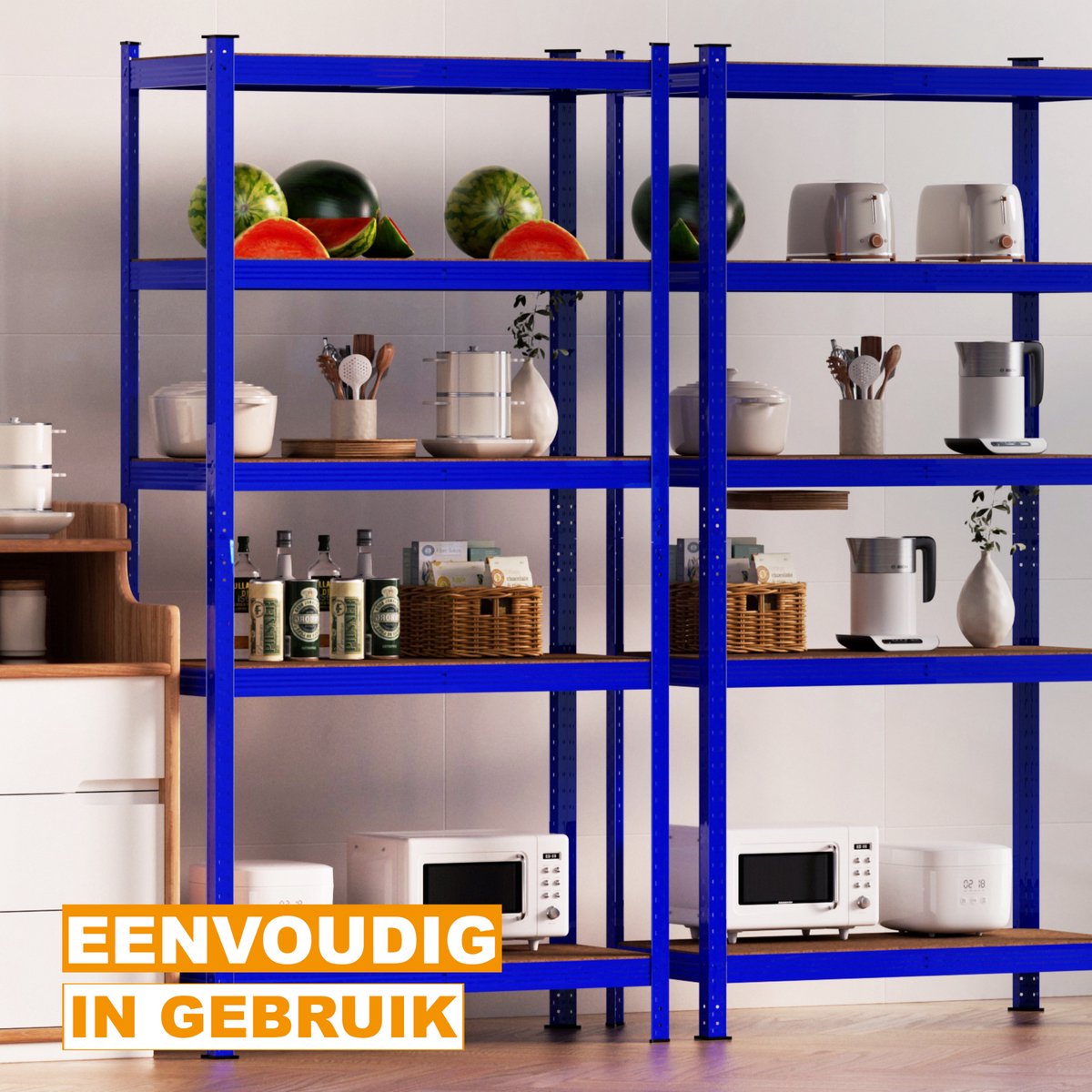 Rekken Zyren - Zwaar Uitgevoerde Industriële Metalen Planken - 5-Laags in Hoogte Verstelbaar voor Garage, Magazijn & Kantoor