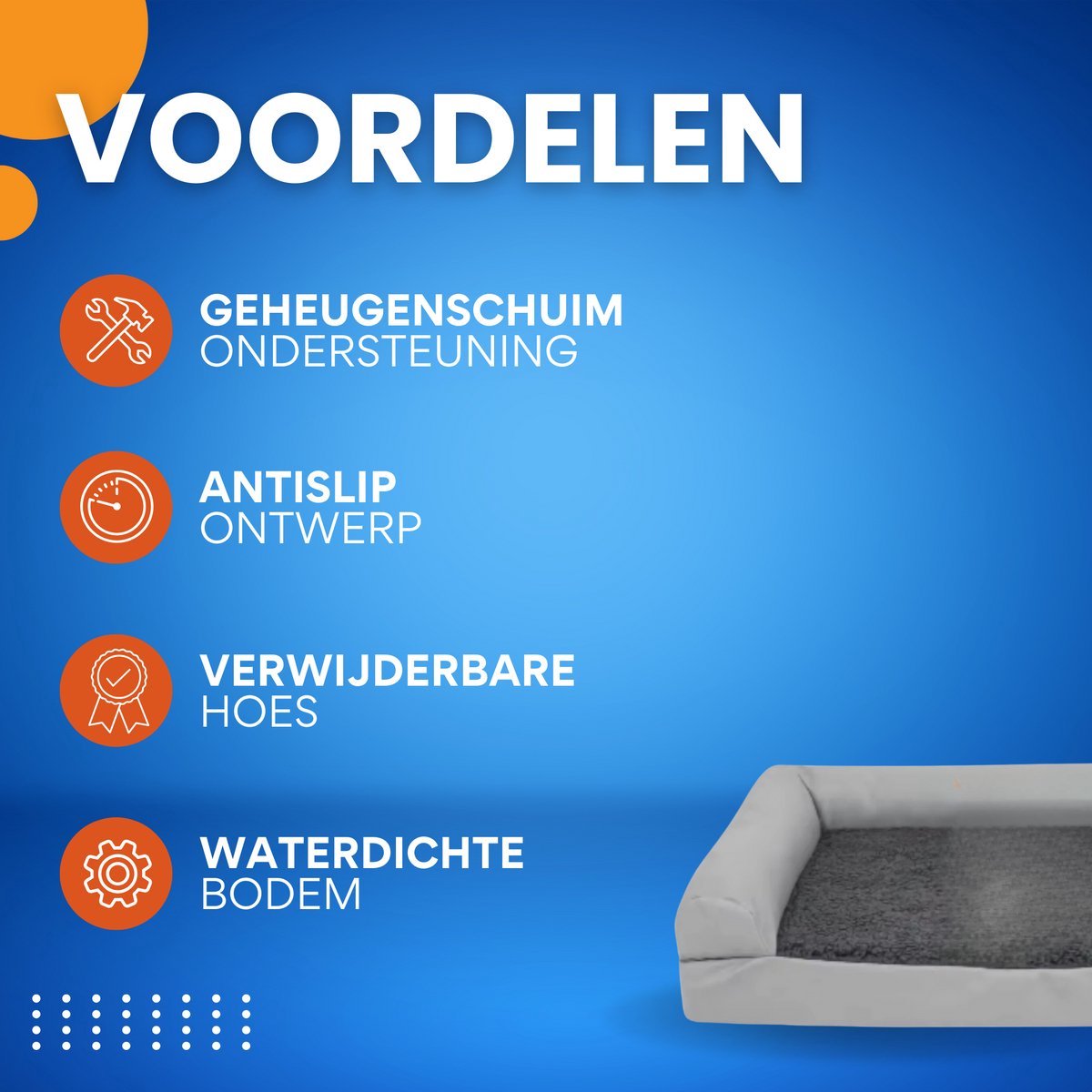 Hondenbench Tavien - 91cm - Hondenbed - Hondensofa - Hondenzetel - Wasbaar - Ook voor katten - Lichtgrijs