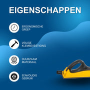 Schuurblok - Polijstset - Voor gladmaken en schuren - Inclusief 5 schuurvellen - Handmatige schuurhouder met klem - Geel