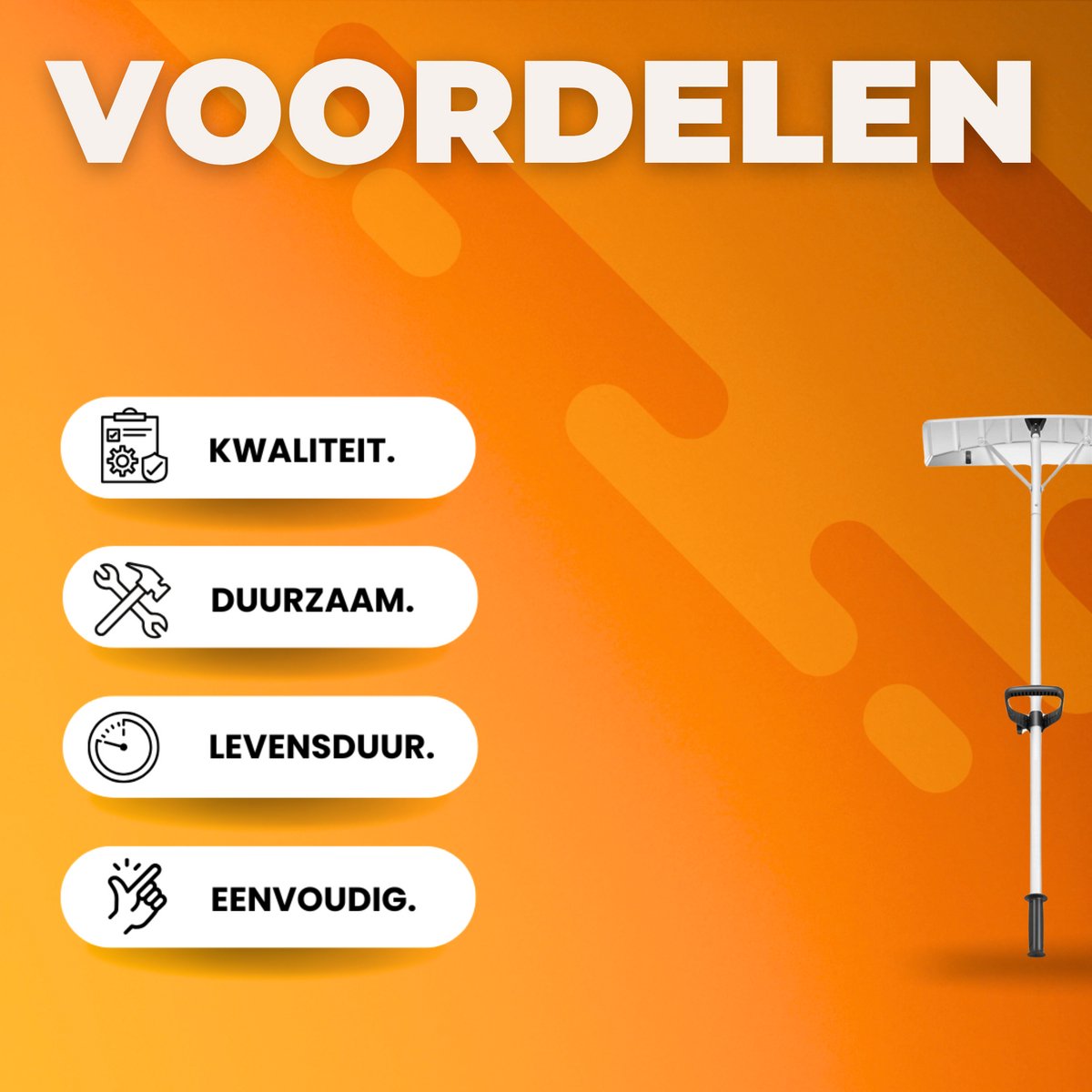 Sneeuwschep Dak - Sneeuwschuiver - 64 cm - Bereik 1,5-6,4 m - Met Wielen & Antisliphandgreep