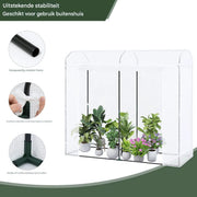 Winterproof kas - 170x68x200 cm folietunnel voor tomatenkweek - Landbouwhuis met deur en 2 ramen