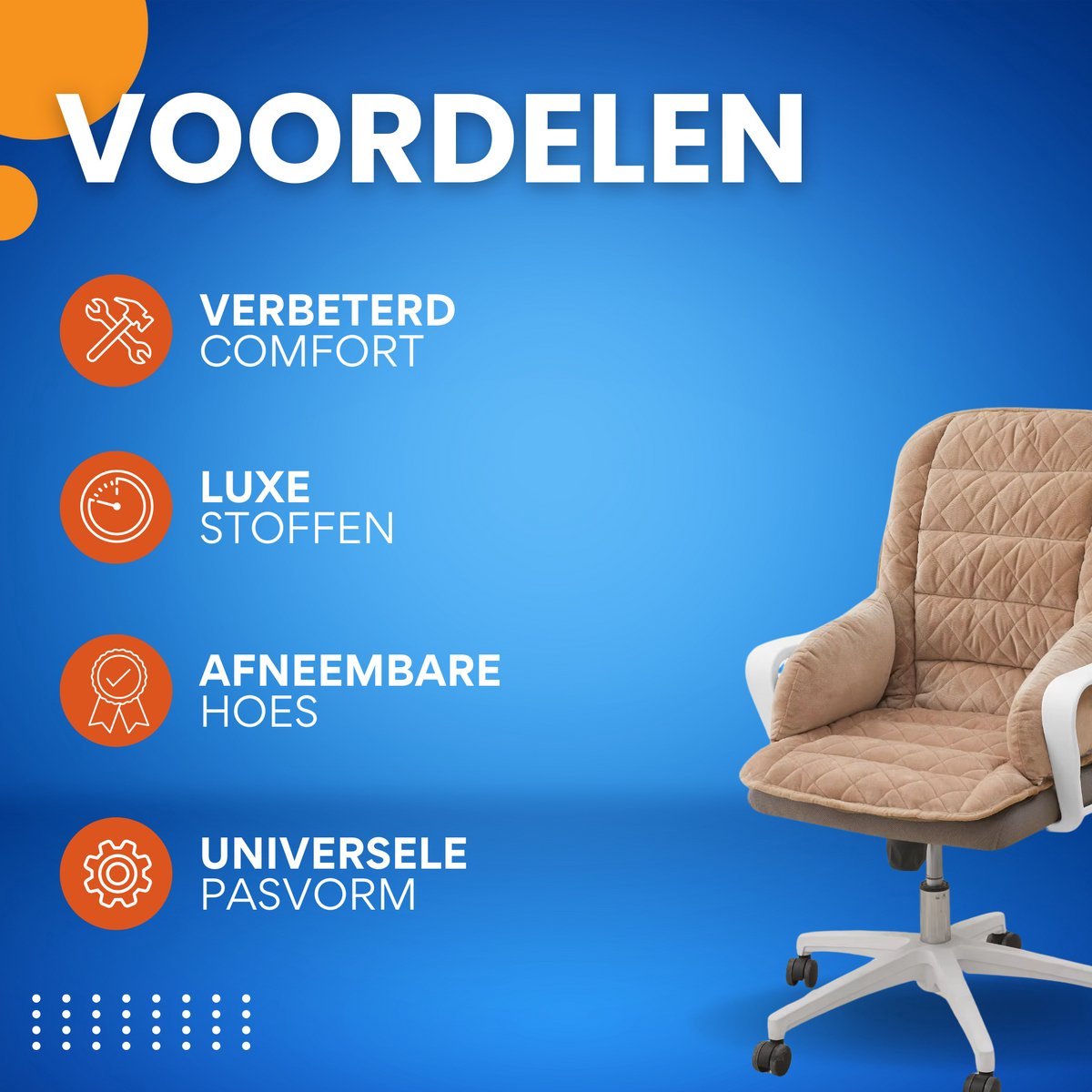 Bureaustoel kussen Vaylen - Rugkussen - Ergonomisch - Universeel - Khaki