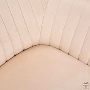 Eetkamerstoelen - Creme Fluweel - Rugleuning - Set van 4 - Kuipstoel