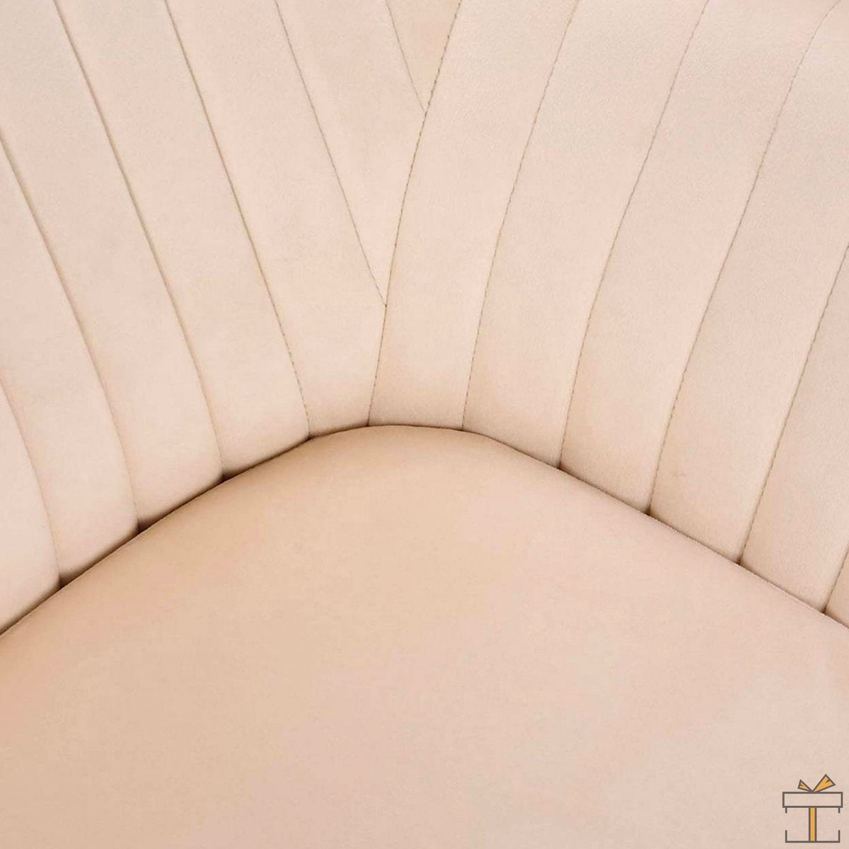 Eetkamerstoelen - Creme Fluweel - Rugleuning - Set van 4 - Kuipstoel