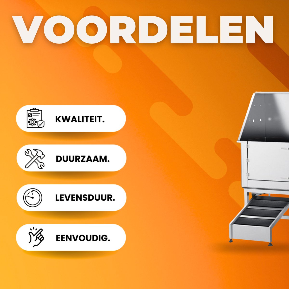 Hondenverzorgingskuip - hondenverzorgingstafel - 127 cm - RVS - Linkerdeur - Max. 150 kg
