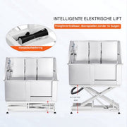 Hondenverzorgingskuip - 127cm - RVS Huisdierenbad - 150kg Capaciteit - Hondenwassysteem