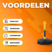 Afzetpalen - Set van 6 - Slagboompalen - Afzetlint - Afzetkoord - Afzetketting - 285x285mm - Verkeerskegels met Ketting