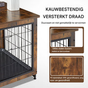 Luxe honden bench - Meubelkennel - Stalen frame - 2-Deurs - Inclusief kussen