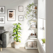Moderne boekenkast 5 lagen - Wit - Boekenrek - Woonkamer, slaapkamer en kinderkamer - Hout - 50×48×177 cm