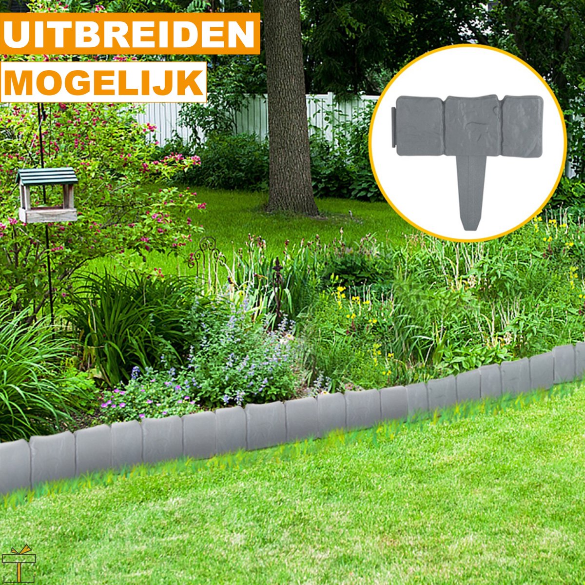 Happyment® Tuinhek 10 stuks - Uitbreidbaar - Perkafzetting - Borderrand - Palissade - Gras gazonrand - Moestuin - 250x10CM