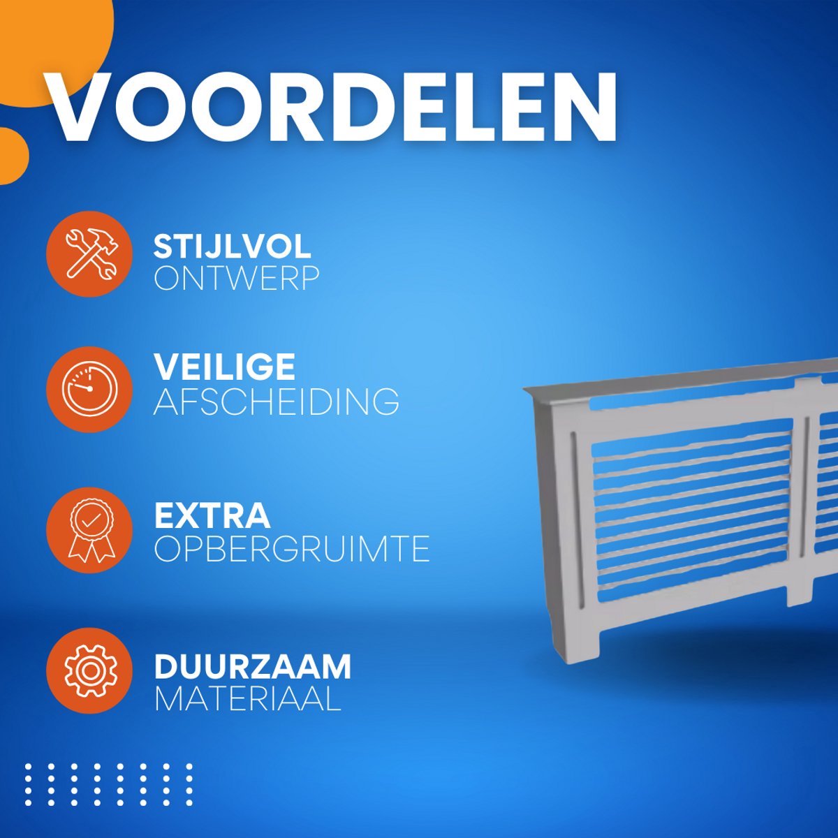 Radiatorombouw Grandiose - 172x92 cm - Ombouw rooster - Horizontale panelen - MDF - Stijlvol - Grijs