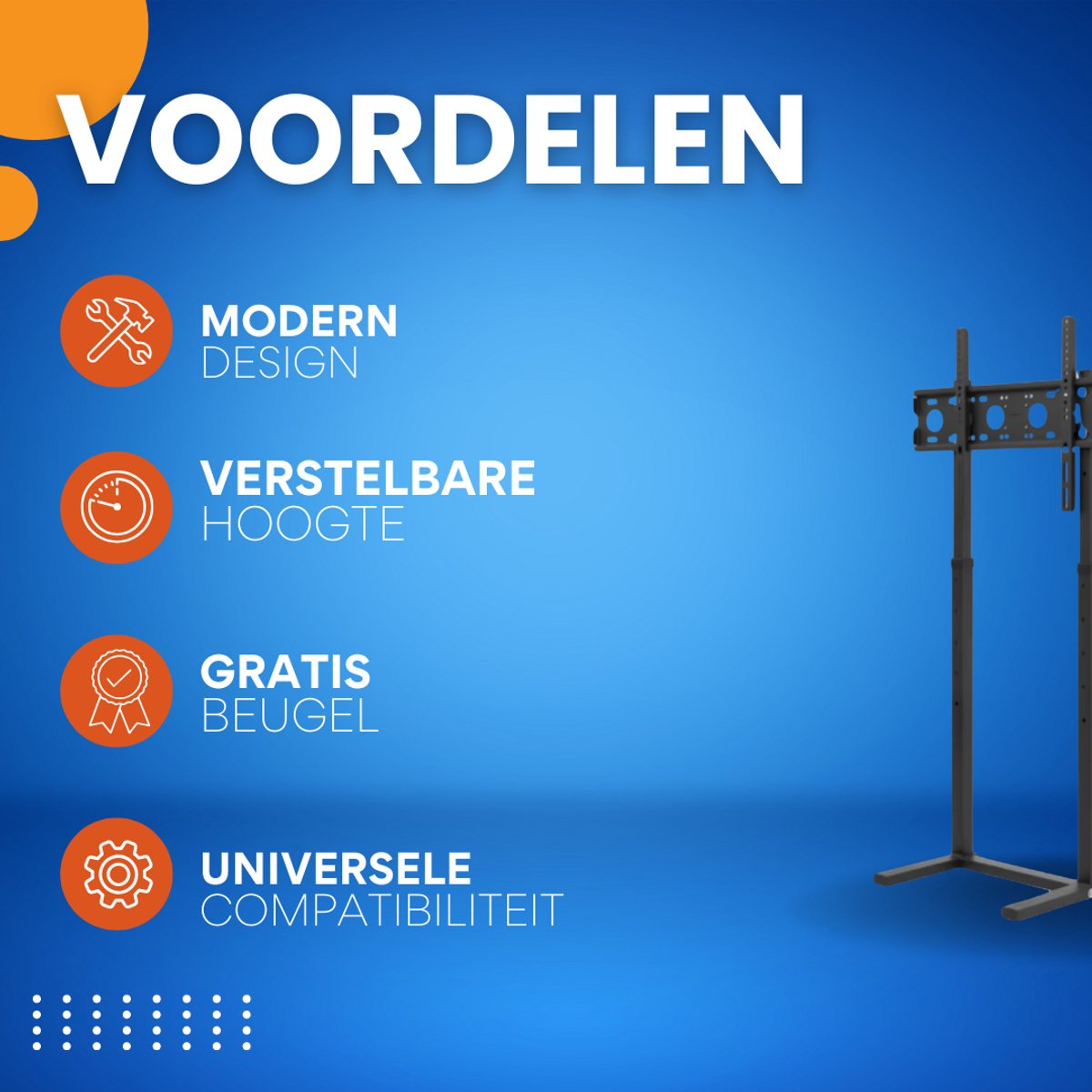 TV vloerstandaard - Voor 32"-65" inch - Standaard universeel - In hoogte Verstelbaar - Zwart