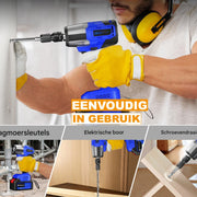 Accu-Slagmoersleutel Tavien - 1/2 Inch Borstelloos Slagpistool met 450 N.m Koppel - 3200 tpm Variabele Snelheid en 4 Dopsets