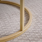 Bolt Edge Moderne Salontafel - Set van 2 - Landelijk - Rond - Glas - Goud - 80 en 60cm