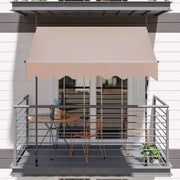 Luifel Balkon Zyrell - Luifelklem voor Tuin en Zonbescherming - Intrekbare, UV-bestendige Luifel zonder Boren - 3x1,2m - Khaki