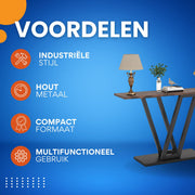 Consoletafel - Wandtafel - Haltafel - Gang of woonkamer - 110cm - Bruin