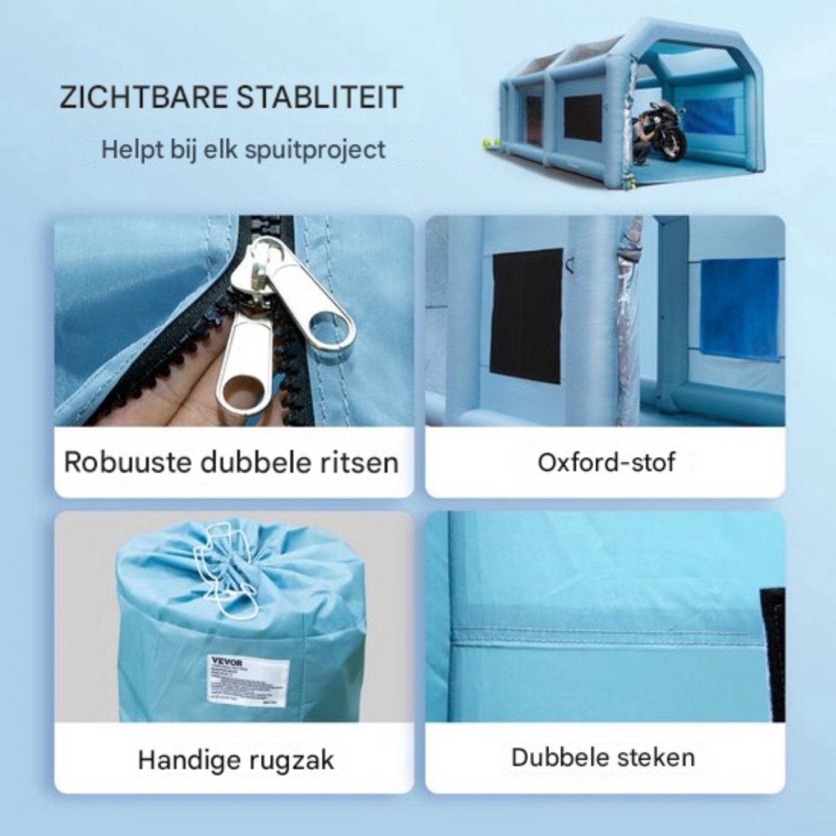 Opblaasbare Spuitcabine - Airbrush- Booth- Cabine- Opblaasbare Verfcabine - 6,8x3,5x2,8m - DIY Verfmachine - Anti-Spray Tent
