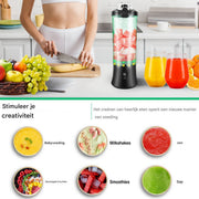 Draagbare Miniblender Zyren - USB Oplaadbare Smoothiemixer - 600 ml - Reisblender met Grote Capaciteit - Blend IJs en Smoothies