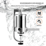 Worstenvuller PRO - 1,5L - Worstenmaker - Worstenvul machine - Handmatige Worstenvulmachine met handslinger