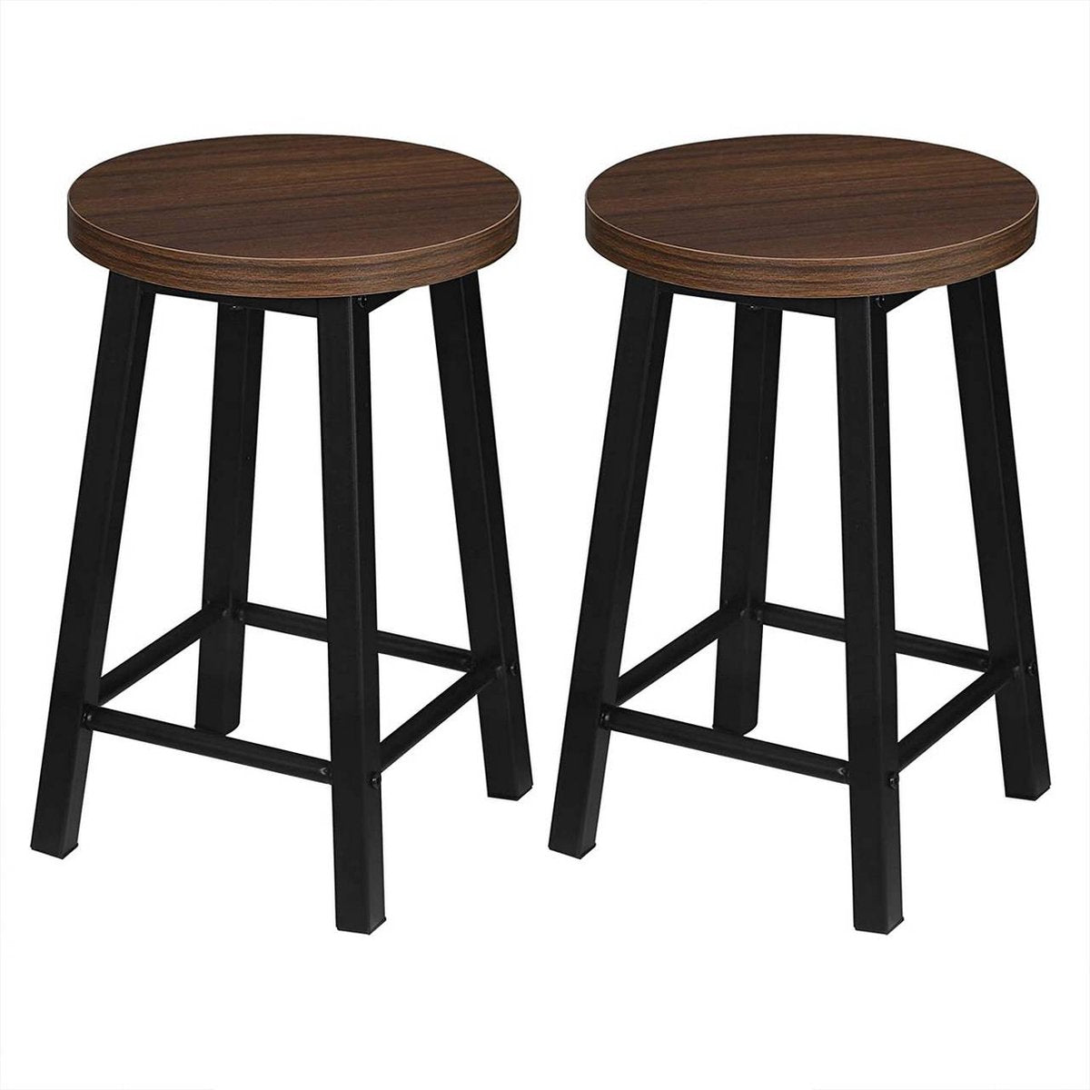 Kleine Barkruk - 45cm - Bruin - Set van 2 - Keuken - Barstoelen - Hout