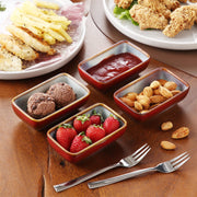 Celestia Rechthoekige bakken - 4 delig - 4.5 inch - Rood - Dinerborden - Bordenset - Diepe borden - Ontbijtborden - Servies - Keukenservies