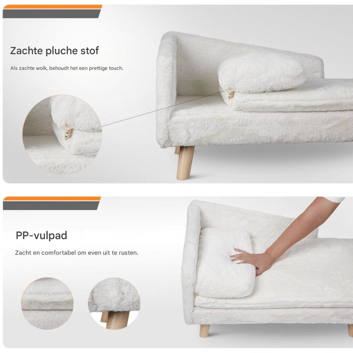 Kattenmand Cevila - Luxe - Op poten - Kattenbed - Hondenmand - Hondenbank - Hondensofa - Hondenzetel - 80cm