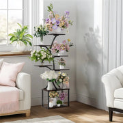 Plantenstandaard deluxe - 151cm - Plantenrek - Plantentafel - Voor binnen & buitengebruik - Bloempothouder - Metaal en hout