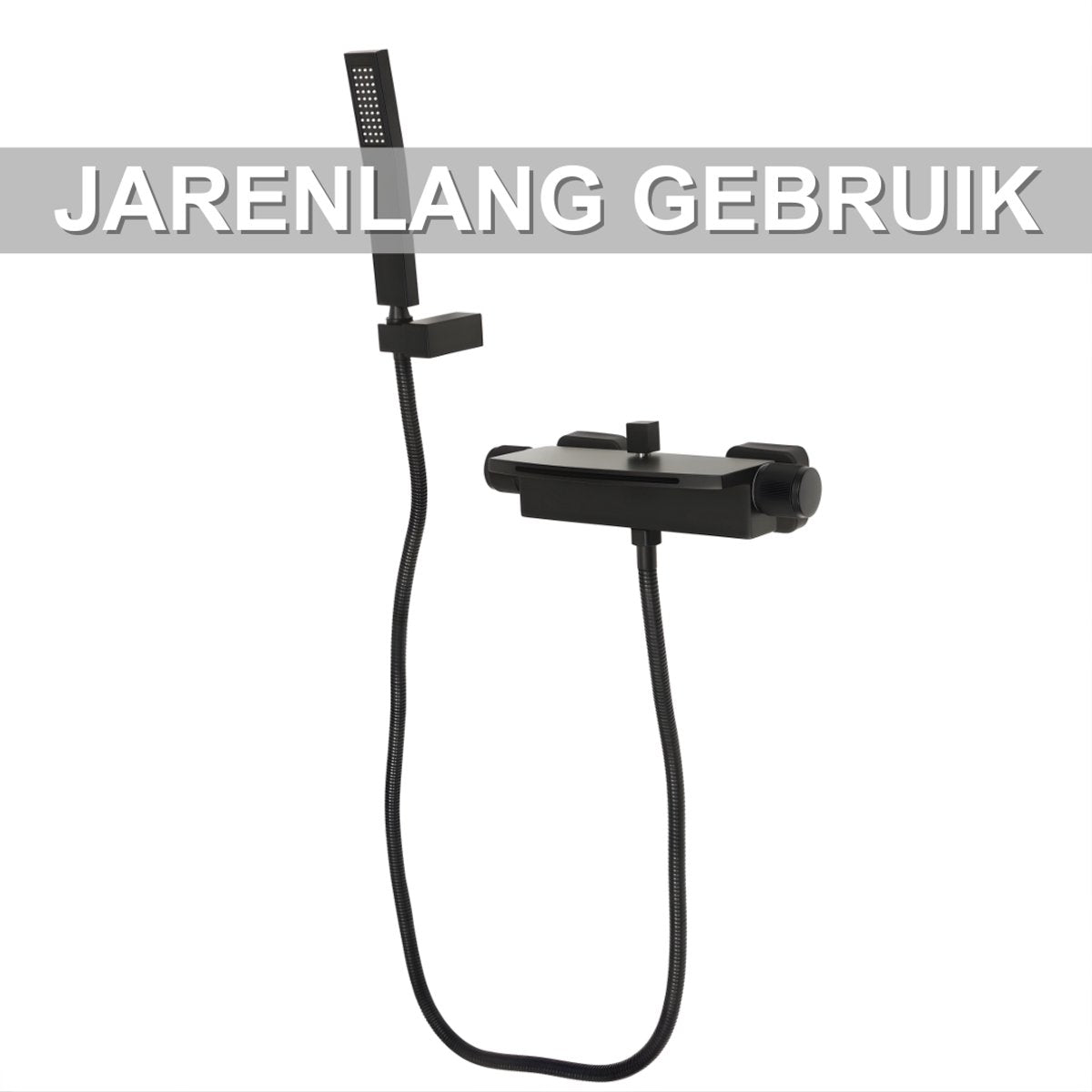 Badkraan - Met waterval - Voor badkamers - Luxe uitstraling met warm/koudfunctie - Zwart