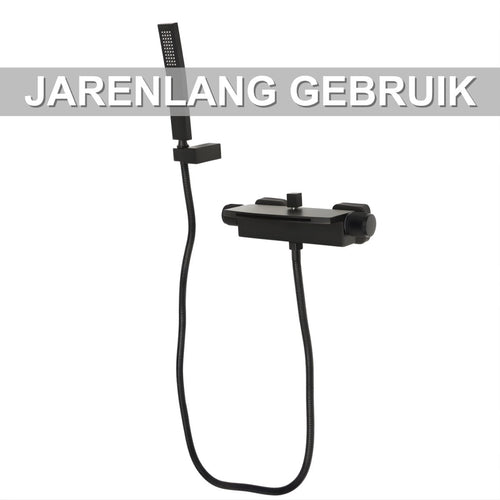 Badkraan - Met waterval - Voor badkamers - Luxe uitstraling met warm/koudfunctie - Zwart