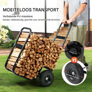 Brandhoutkar - Houtkar - Brandhoutwagen op wielen - Houtwagen 266cm - Opslag
