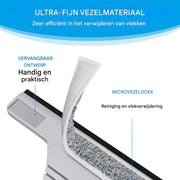 Vloerwisser Deluxe - 2 in 1 - Microvezel & Rubber Combinatie - 154cm Handvat - Voor Efficiënte Vloerreiniging in Huis