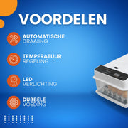 Automatische Broedmachine - Eierdraaier - Voor 36 eieren - Met LED-Verlichting