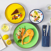 Santivo Serviesset - 18 delig - 6 persoons - Kleurrijk - Dinerborden - Bordenset - Diepe borden - Ontbijtborden - Servies - Keukenservies