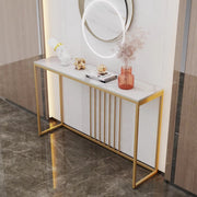 Marquise Consoletafel - Haltafel - Wandtafel - Emerald look - Sidetable - 120cm - Wit en goud