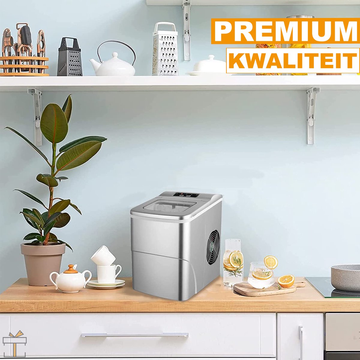 Ijsblokjesmachine PRO - 2L - Ijsmachine - Ijsblokjesmaker 2 maten - 9 ijsblokes in 6 minuten - 12KG/24uur