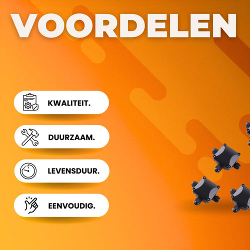 Aansluitdoos - Behuizing - Kabeldoos - Opbergbox - 3-Weg - Waterdicht - IP68 Externe Elektrische Aansluitdoos - Zwart - Ondergronds met Kabelconnector - Voor Buitengebruik - 5 stuks
