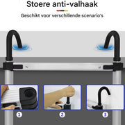 Telescopische Ladder met Haken - 5M - Multifunctionele Opvouwbare Aluminium Ladder - Verlengladder met Antislipvoeten