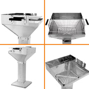 Grill Houtskool BBQ - Voor Tuin, Camping & Outdoor - Draagbare Trechterbarbecue met Plank - Roestvrijstaal - 48x63x90 cm