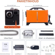 Air Diesel Luchtverwarmers - Verwarming- Heaters- 12V 8KW Standkachel elektrisch - Auto-Dieselverwarming op diesel benzine - 0.16-0.62 l/uur
