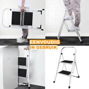 Opvouwbare Opstapkruk - 2-4 Stappen Ladder - Draagbare Opvouwbare Trapladder - Antislip Voeten - Voor Binnen & Buiten