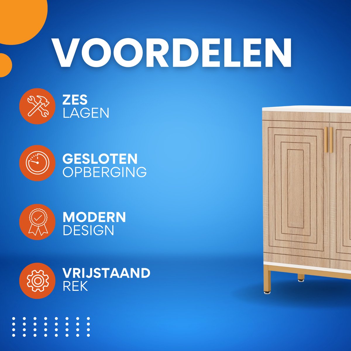 Schoenenkast deluxe - Met deuren - Khaki - 20 paar - Schoenenrek - 80m - 6 laags - Opbergkast