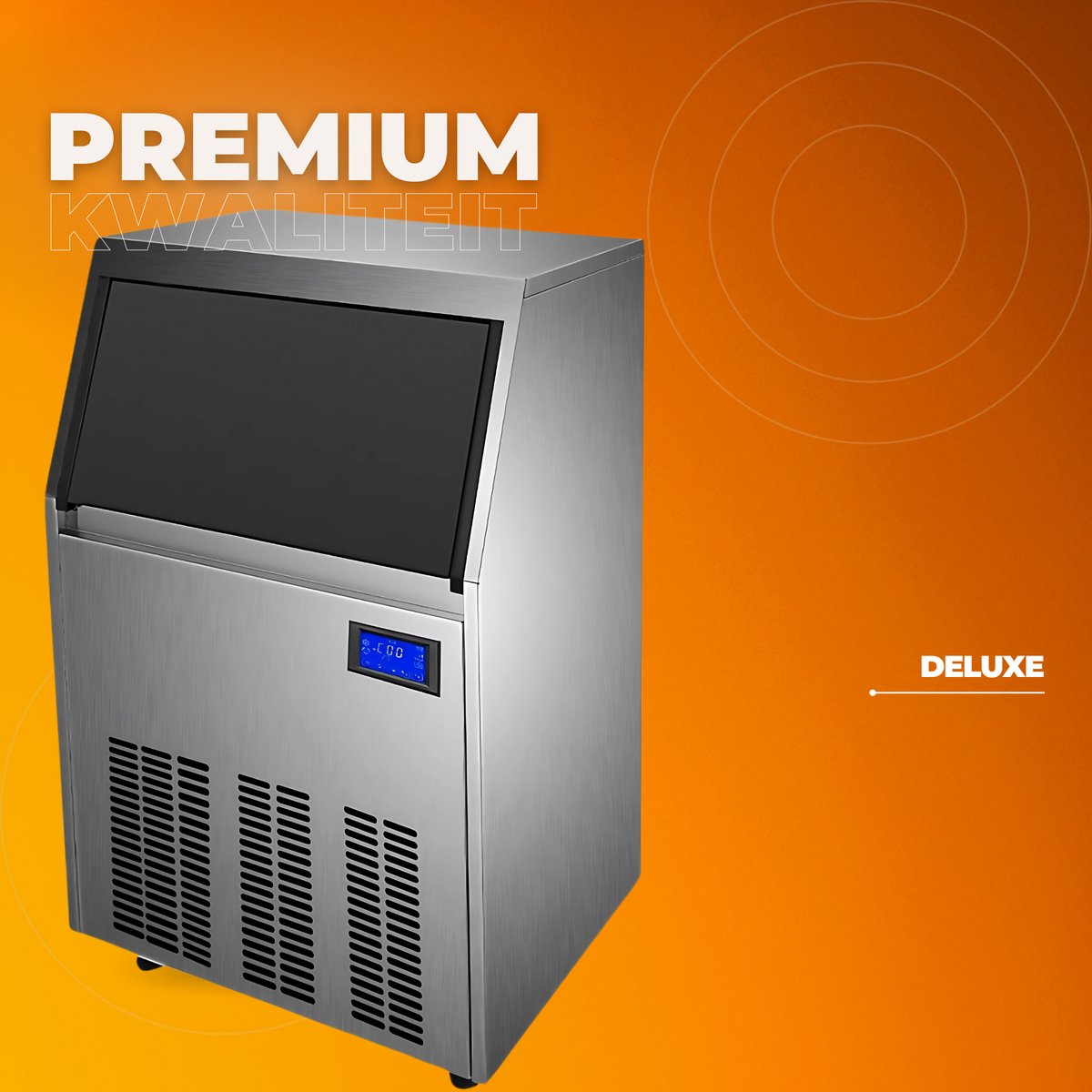 Professionele IJsblokjesmachine – 250W - IJsblokjesmaker met IJsschep – 50KG per 24 uur – Zelfreinigingsfunctie - Draagbaar - Zwart